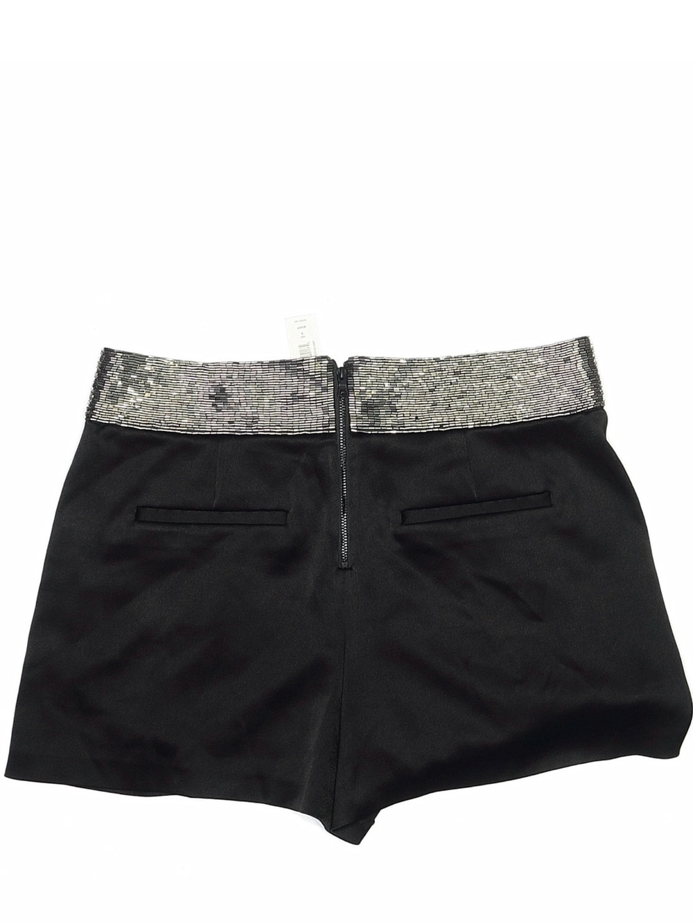 Alice + Olivia Black Silver Beaded Blazer Shorts Suit Set 6/8 - Picture 11 of 13